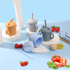 Silicone Baby Sippy Snack Cup beccuccio morbido Sippy Cup Silicone Baby Sippy Cup paglia con coperchio e cannuccia per bambino - Product Image 6