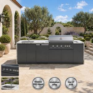 Îlot de barbecue modulaire en alliage d'aluminium, cuisine extérieure, barbecue à gaz, cadre personnalisé de haute qualité, meubles de jardin pour patio - Product Image 2