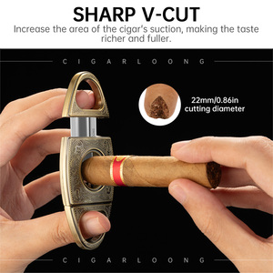 CIGARLOONG Nuevo Set <span class=keywords><strong>de</strong></span> Regalo <span class=keywords><strong>de</strong></span> Accesorios para Cigarros 3 en 1, Estilo Vintage, Cenicero, Cortador y Encendedor, Accesorios Portátiles para Fumar - Product Image 2