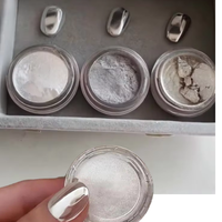 Poudre à ongles miroir argent clair de lune 3 couleurs Poudre à ongles pailletée Chrome 0.5g/Jar Metal Galvanoplastie Effect DIY UV Gel Polish Pigment