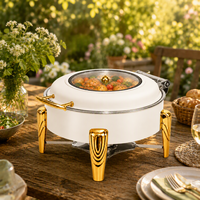 Chauffe-Plat Circulaire Isotherme Allnice 6L en Acier Inoxydable pour Banquets, Hôtels et Mariages