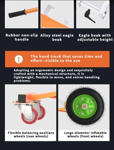 Dld Duurzaam 450Kg Ce Manuele Trommelwagen Met Pneumatische Wielen Voor Stalen Plastic Afvalolietrommels - Product Image 3