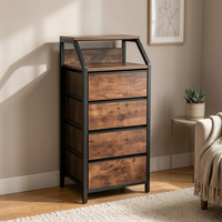 Commode à 4 tiroirs en tissu pour salon, organisateur multi-tiroirs, commode de rangement robuste avec structure en acier pour placard, couloir