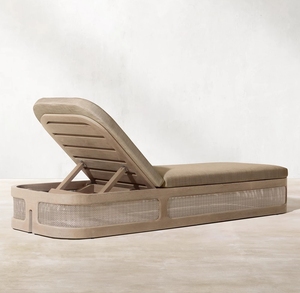Mobilier d'extérieur, tissage en osier, matériaux mixtes, chaise de piscine en bois de <span class=keywords><strong>teck</strong></span> massif, chaise longue - Product Image 3
