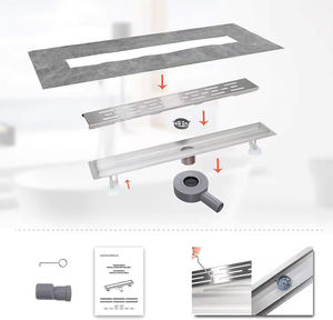 <span class=keywords><strong>Siphon</strong></span> de <span class=keywords><strong>douche</strong></span> Butée anti-odeur et filtre à cheveux La taille de l'installation au sol est de 60 cm Ensemble complet - Product Image 6