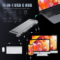 Typ-C Externe 11-in-1 Dockingstation mit 2.0 VGA PD USB 3.1 HD Audio SD/MicroSD Kartenleser Ethernet USB-Hub - Lagerware