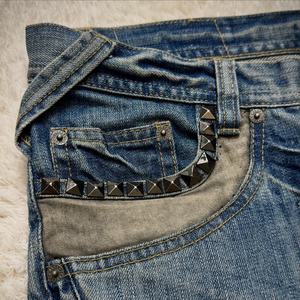 देई कस्टम आदिवासी कशीशीशों को सजाया गया जेब लंबे समय तक इंसीम कशीदादार जींस से सजाया गया - Product Image 3