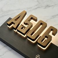 Letrero de Puerta Retroiluminado LED Personalizado de Acero Inoxidable para Hoteles, Oficinas, Bares, Edificios - Placa de Número de Habitación Impermeable IPX6