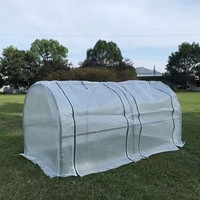 Petite serre de jardin en plastique polycarbonate Tunnel facilement assemblé pour les plantes de jardin Utiliser un cadre en métal