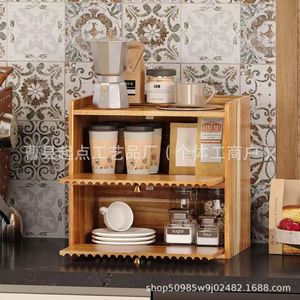 Starting Point Wooden Bread Box Double Layer Desktop <b>Storage</b> <b>Container</b> <b>For</b> <b>Kitchen</b> Countertop Bread Organization - Product Image 3