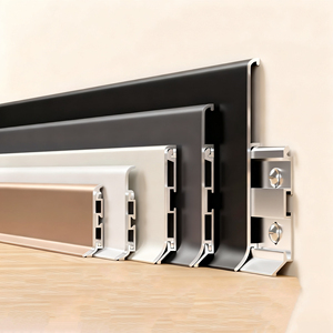 Rodapié de aluminio cepillado de 6cm al por mayor, placa base de metal impermeable de etiqueta privada moderna <span class=keywords><strong>para</strong></span> protección de pared de dormitorio de Hotel - Product Image 6