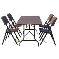 Table de salle à manger pliante en plastique, livraison gratuite, éléments en rotin