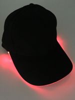 Gorra de Béisbol con Lámpara de Fibra Óptica LED, Luminosa Nocturna, 6 Paneles, Circunferencia de Cabeza Ajustable de 56-58 cm, Multicolor