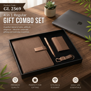 Set de Regalo Profesional para Oficina Cuatro en Uno: Cuaderno A5, Bolígrafo Magnético de Metal, Tarjetero y Llavero Personalizado de Cuero Sintético - Product Image 2