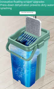 Bộ lau nhà xoay bằng sợi microfiber bán chạy nhất, có ngăn chứa nước thải, giặt không cần dùng tay, bộ lau nhà và xô dành cho vệ sinh nhà cửa - Product Image 4