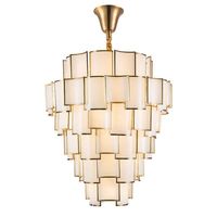 Nouveau lustre en verre de style chinois, télécommande, variateur d'intensité, LED à économie d'énergie, lampe principale pour salon