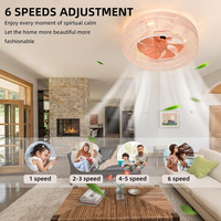 Nouveautés Corde de chanvre en cage Moteur à courant continu E27 Salon Ménage Led Ventilateur de plafond Lumière avec télécommande