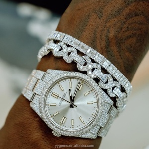 Relojes Mecánicos/de Cuarzo Personalizados con Incrustaciones de Diamantes Simulados, Moissanita, Plata de Ley 925 - Product Image 5