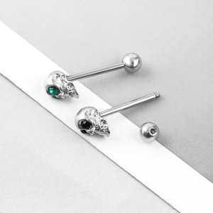 Nouveaux Piercings <span class=keywords><strong>de</strong></span> <span class=keywords><strong>Langue</strong></span> Élégants et Personnalisés en Acier Inoxydable, Ornés <span class=keywords><strong>de</strong></span> Diamants en Forme <span class=keywords><strong>de</strong></span> Crâne, Vente en Gros - Product Image 4