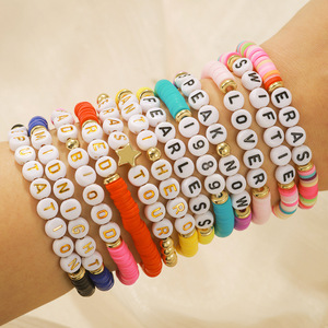 <span class=keywords><strong>Taylor</strong></span> <span class=keywords><strong>Swift</strong></span> inspiró letra inicial arcilla polimérica colorida para pulsera joyería de plástico de moda para fanáticos de <span class=keywords><strong>Swiftie</strong></span> - Product Image 2