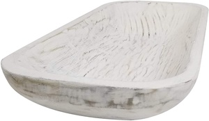Bol à pâte en bois <span class=keywords><strong>de</strong></span> ferme, <span class=keywords><strong>de</strong></span> style rustique, Antique, blanc et Vintage, sculpté à la main pour décoration <span class=keywords><strong>de</strong></span> maison, 1 pièce - Product Image 3
