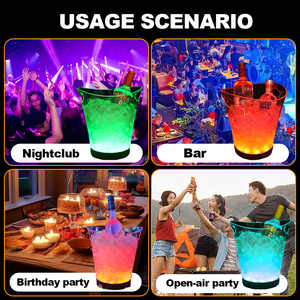 Aspetto elegante raffreddamento rapido trasparente <span class=keywords><strong>Led</strong></span> luminoso giardino secchiello per il ghiaccio bar cena champagne vino secchiello per il ghiaccio - Product Image 5