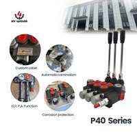 Katup Kontrol Tangan Hidrolik Multifungsi Forklift P40 3 Spool 6P40 untuk Traktor Kecil dan Loader
