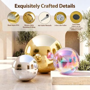 Ballon miroir gonflable irisé, sphère en PVC, décoration de mariage, fête de Noël, gros œuf brillant, boules décoratives - Product Image 2