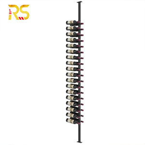 Estante de vino de piso a techo de Foshan, estante de vino flotante moderno para el hogar, estante de almacenamiento de vino de barra de <span class=keywords><strong>metal</strong></span> - Product Image 1