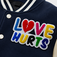 Patch en chenille 3D personnalisé, motifs 'Love' multicolores, broderie thermocollante, badges pour vêtements streetwear, vestes et sacs