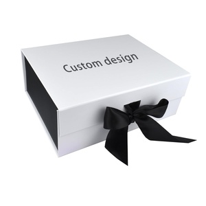 Custom High-End Luxury Magnetic Folding Gift <b>Box</b> with Embossing & Matt Lamination Ribbon for Jewelry/Wedding/<b>Christmas</b> Packaging - Product Image 1