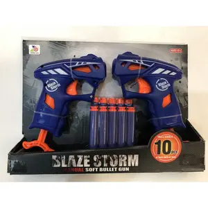 Venta al por mayor Blaze tormenta Manual suave bala pistola de juguete con 10 PCS balas suaves para niños al aire libre juego de disparos