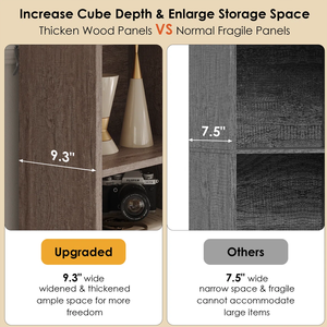 Bibliothèque en bois moderne <span class=keywords><strong>de</strong></span> 71,3''H, étagères <span class=keywords><strong>de</strong></span> <span class=keywords><strong>rangement</strong></span> multimédia pour la maison, le bureau et le salon - Product Image 4