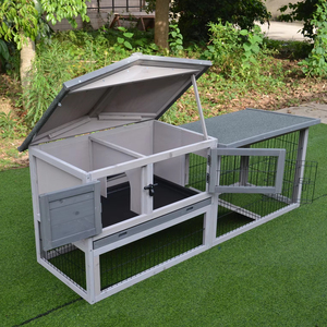 Fabbrica diretta in legno conigliera per interni ed esterni gabbia di coniglio con vassoio estraibile e rampa in legno, impermeabile gabbie per porcellini d'India - Product Image 6