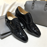 Herren Lacklederschuhe Schwarz Spiegelglanz Oxford Schnürschuhe Spitze Zehe Wasserdicht Smoking Luxus Formelle Anzugschuhe