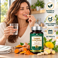 Complément Herbal en Comprimés de Curcuma, Gingembre et Racine de Pissenlit, Enrichi en Glutathion et Levure, Marque Blanche, Fabricant OEM ODM en Gros