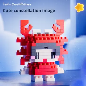NUEVO Juego de Bloques de Construcción, Bloques de Plástico ABS Pequeños, 12 Constelaciones, Adornos de Escritorio DIY, Caja Ciega al por Mayor para Adolescentes - Product Image 5