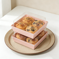 Boîtes alimentaires jetables en papier kraft, boîte à charcuterie avec couvercles transparents, boîtes à desserts en gros pour boulangerie