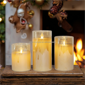 <span class=keywords><strong>Bougie</strong></span> <span class=keywords><strong>LED</strong></span> sans flamme, verre fumé, flamme réaliste, télécommande, minuterie, luminosité réglable, fonctionne sur piles, pour la maison, Ramadan - Product Image 6