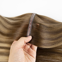 Extensions de cheveux vierges Medusa bicolores, double trame, cheveux russes, invisibles, sans acide, longue durée