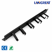 Panneau de gestion de câbles en métal 1U avec anneaux en D, organisateur de câbles horizontal à 5 anneaux pour rack de serveur 19 pouces