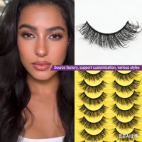 Nouveau lot de 10 paires de faux cils naturels, doux, volumineux, réalistes, en fibres synthétiques, vente en gros