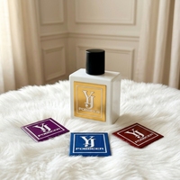 Botol parfum kustom dengan kotak logo label logam dengan perekat dukungan untuk kemasan kosmetik logo pelat logam