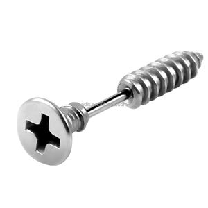 Edelstahl Mode Körper Piercing Schmuck Sexspielzeug Unisex Ohrringe Schrauben form Ohr Knorpel - Product Image 1