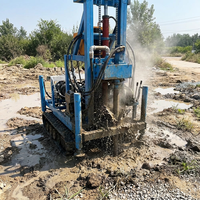 Mikton 22HP Machine de forage de puits d'eau sur chenilles diesel, équipement de forage hydraulique de 180m à 200m de profondeur, utilisation facile