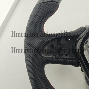 Volant de direction pratique en fibre de carbone perforée avec surpiqûres rouges et bande supérieure pour Infiniti Q50 – Vente chaude - Product Image 3