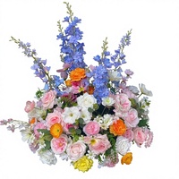 Arrangement floral artificiel en soie Rose Monet Austin et Héron volant pour décoration de table de mariage et de fête