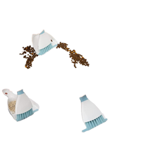 Kworld Mini pelle à poussière et ensemble de brosses Tête de balai en poils pour table, bureau, clavier, pelle à poussière et brosse de collection