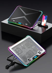 Meilleures ventes Ventilateur de jeu <span class=keywords><strong>portable</strong></span> RVB support pour ordinateur <span class=keywords><strong>portable</strong></span> 6 ventilateurs réglable OEM <span class=keywords><strong>refroidisseur</strong></span> pour ordinateur <span class=keywords><strong>portable</strong></span> logo personnalisé - Product Image 2