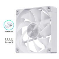 Ventilateur de boîtier PC SNOWMAN AS120 120mm blanc sans LED, 76.8CFM, haut débit d'air, PWM 4 broches, pales inversées, refroidissement de serveur, vente en gros